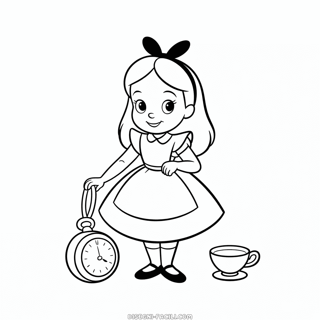 Disegno Facile di Alice nel Paese delle Meraviglie Disney