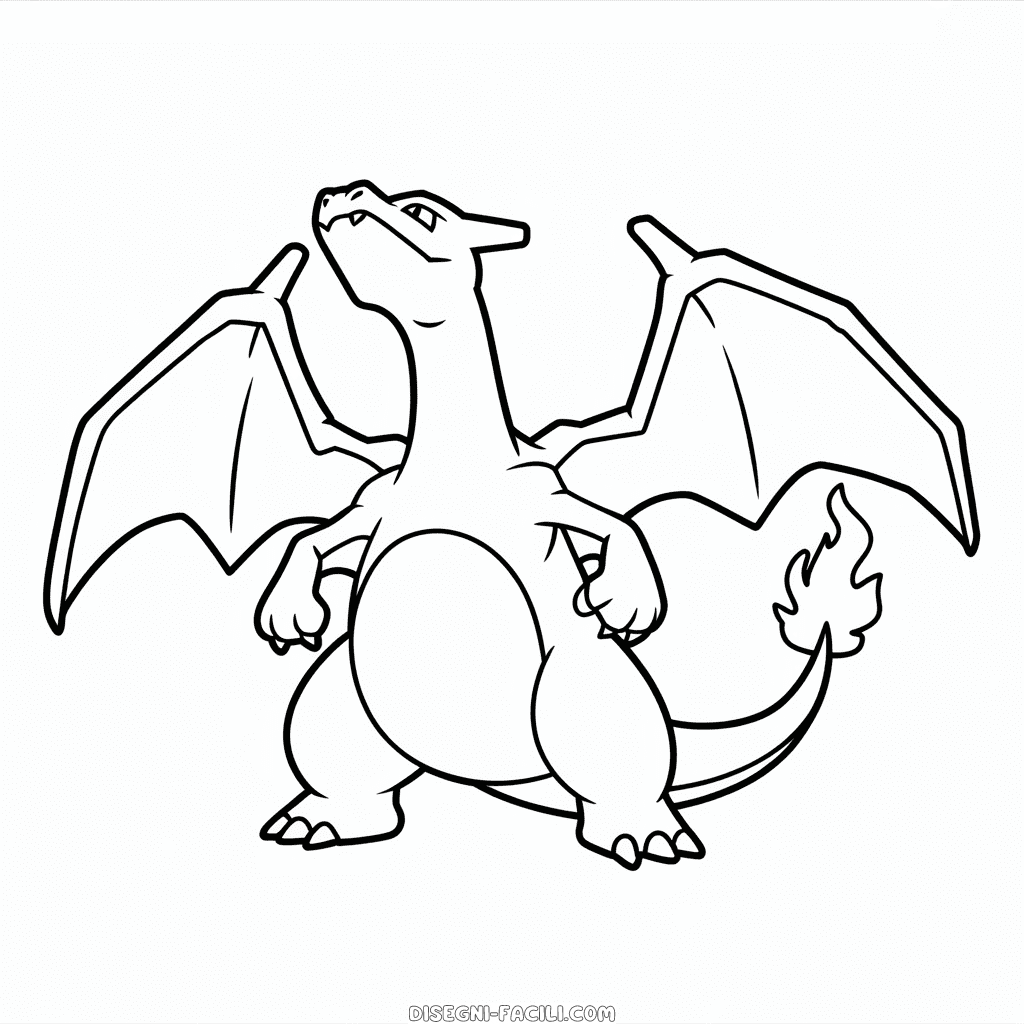 Disegno Facile di Anime di Charizard