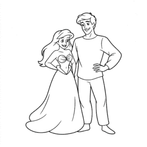 Disegno Facile di Ariel e Eric