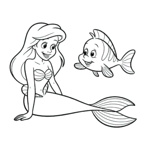 Disegno Facile di Ariel e Fletto