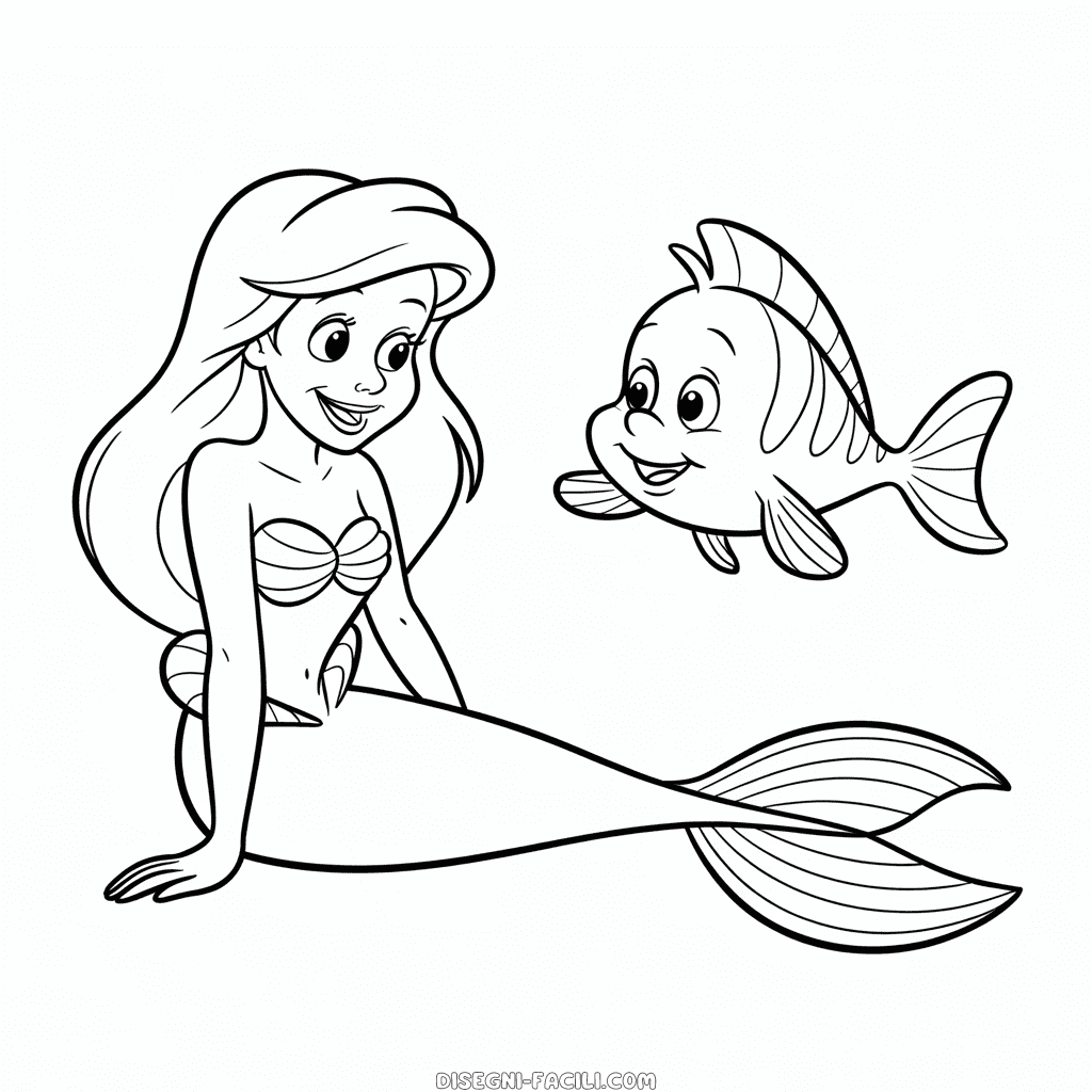 Disegno Facile di Ariel e Fletto