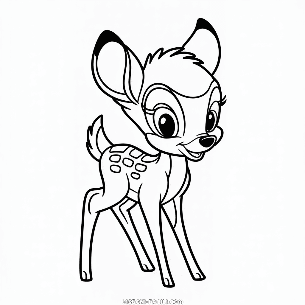 Disegno Facile di Bambi Disney