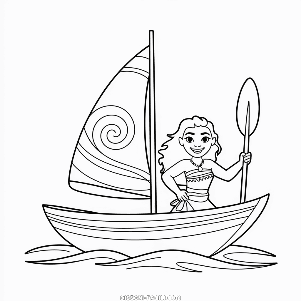 Disegno Facile di Barca di Vaiana