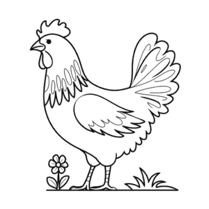 Disegno Facile di Bellissima Gallina