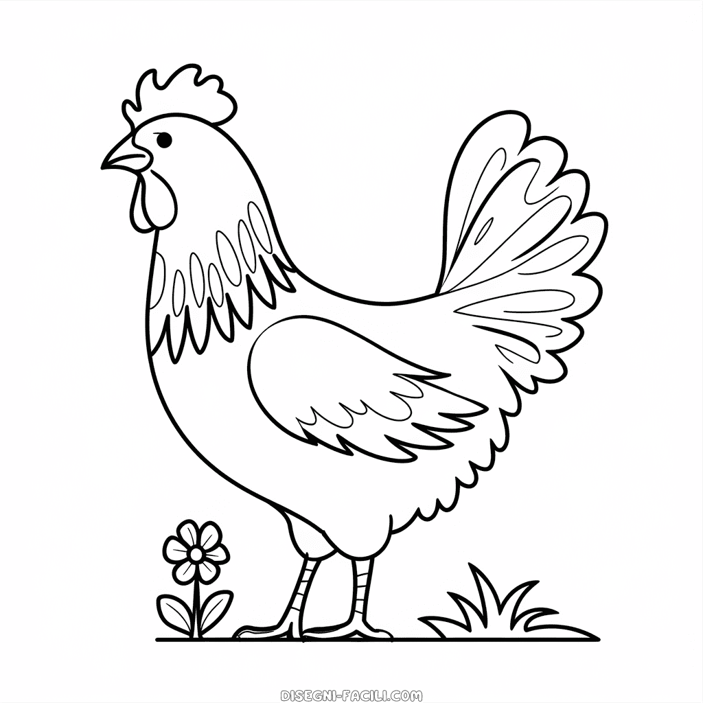 Disegno Facile di Bellissima Gallina