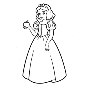 Disegno Facile di Biancaneve e Mela