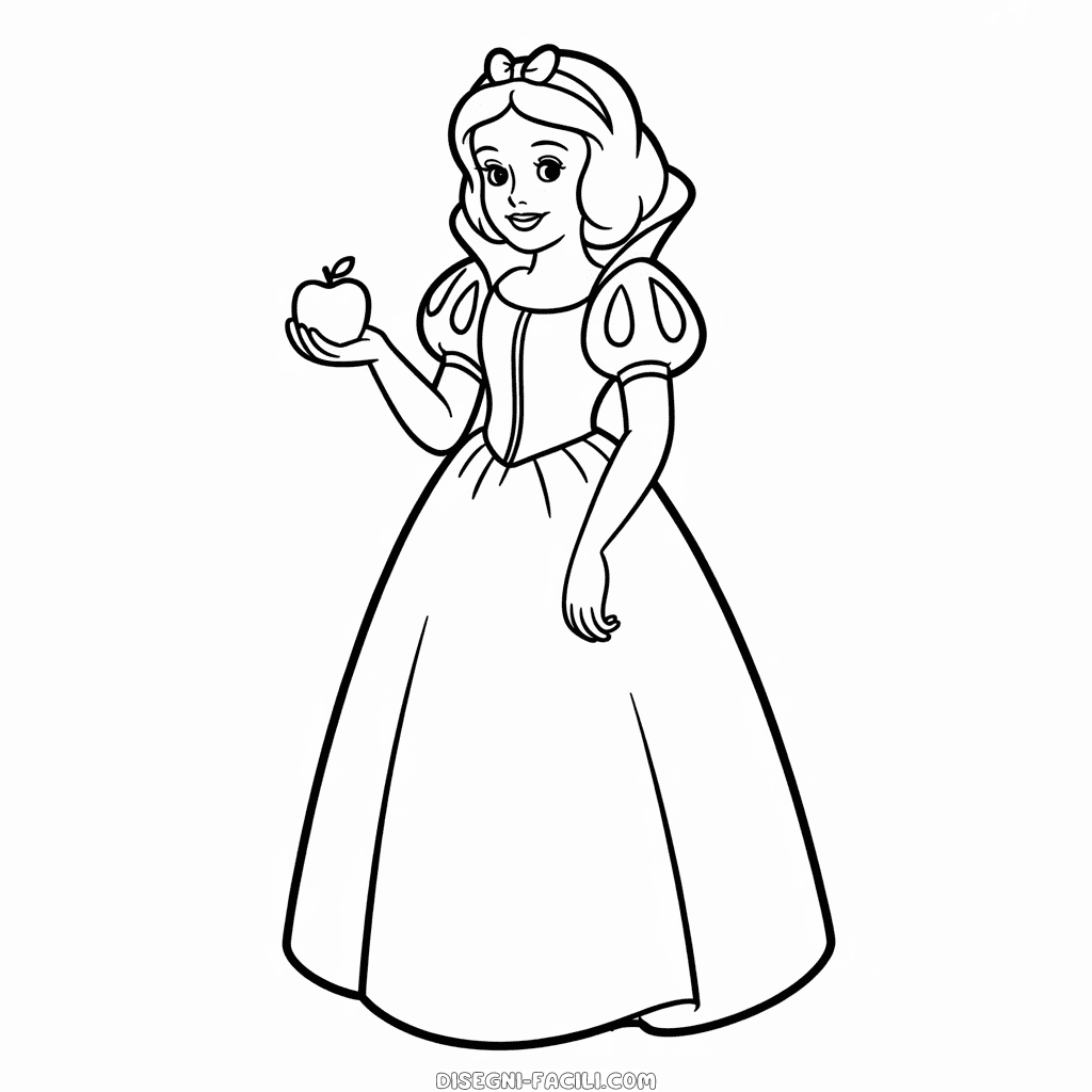 Disegno Facile di Biancaneve e Mela
