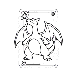 Disegno Facile di Carta Pokémon di Charizard