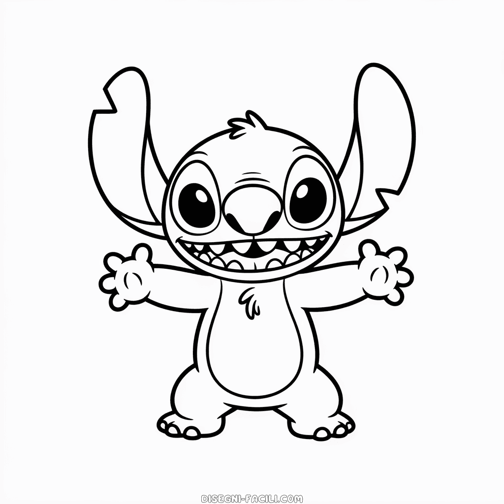 Disegno Facile di Cartone Animato di Stitch