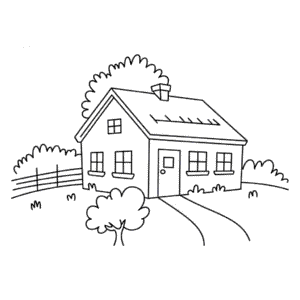 Disegno Facile di Casa della fattoria