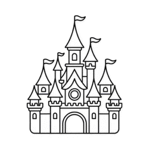 Disegno Facile di Castello delle Principesse Disney