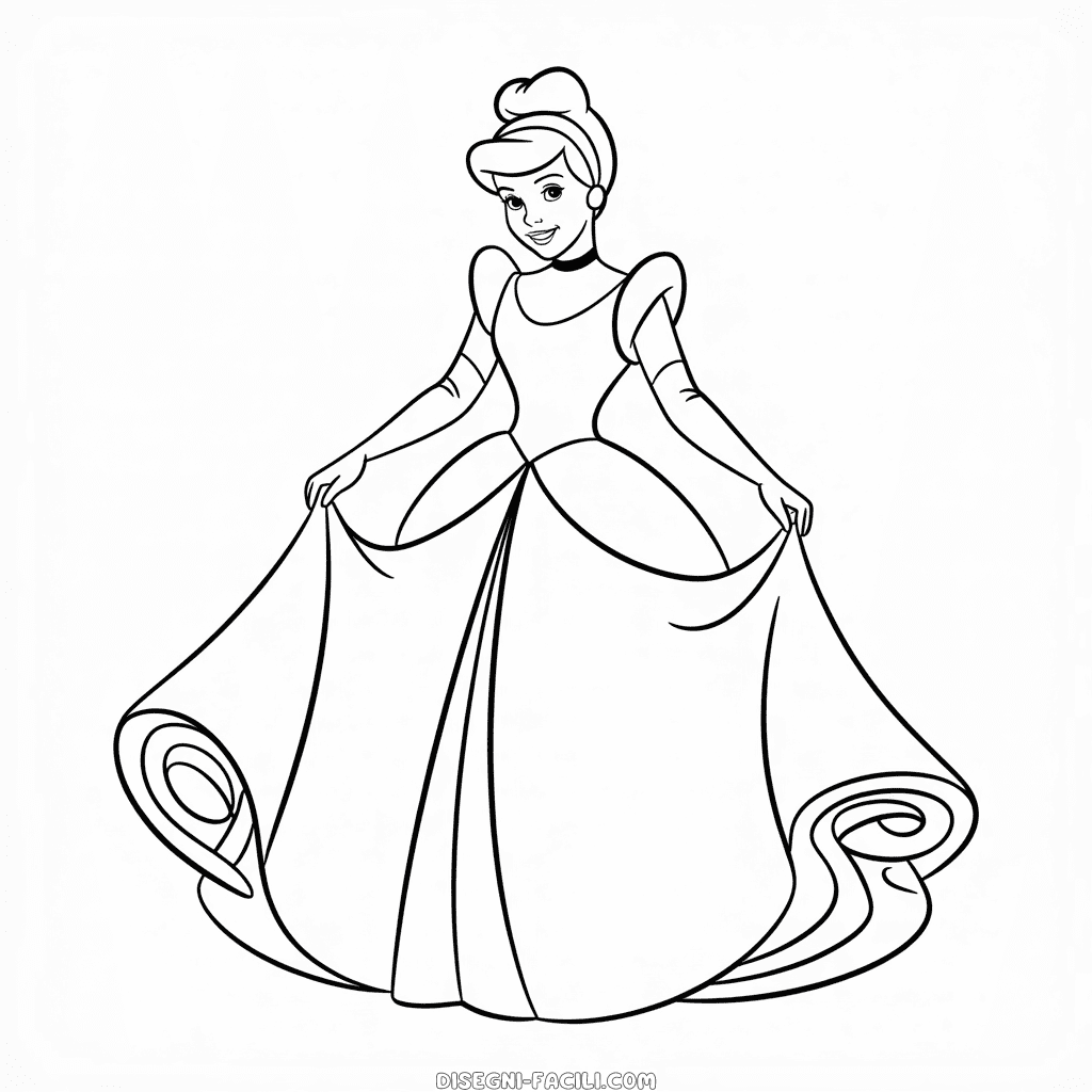Disegno Facile di Cenerentola Disney