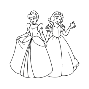 Disegno Facile di Cenerentola e Biancaneve