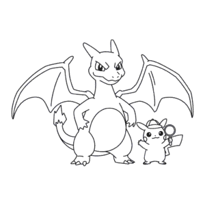 Disegno Facile di Charizard e Detective Pikachu