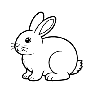 Disegno Facile di Coniglio bianco