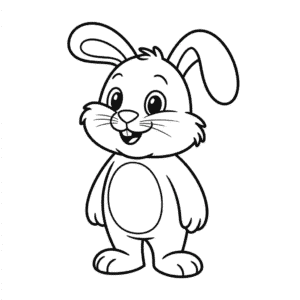 Disegno Facile di Coniglio dei Cartoni Animati