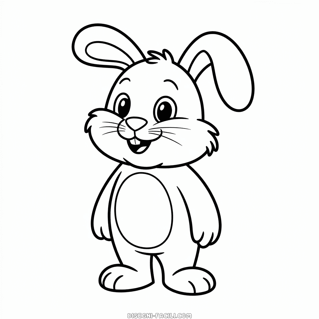 Disegno Facile di Coniglio dei Cartoni Animati
