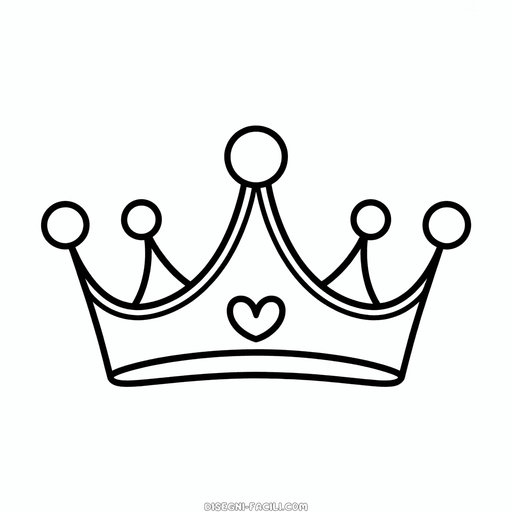 Disegno Facile di Corona della Principessa Disney