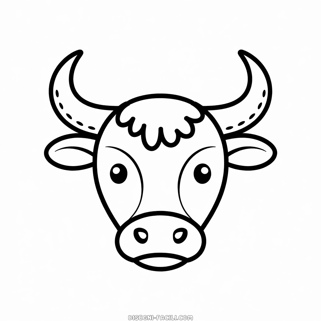 Disegno Facile di Faccia del Toro