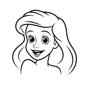 Disegno Facile di Faccia di Ariel