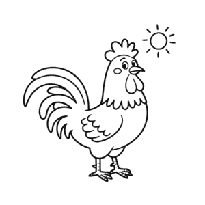 Disegno Facile di Gallo dei Cartoni Animati