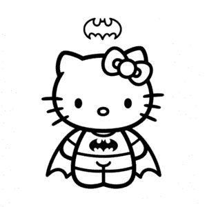 Disegno Facile di Hello Kitty Batman