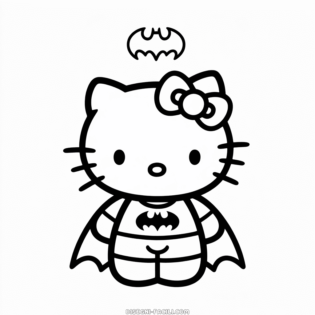 Disegno Facile di Hello Kitty Batman