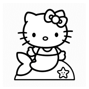 Disegno Facile di Hello Kitty Sirena