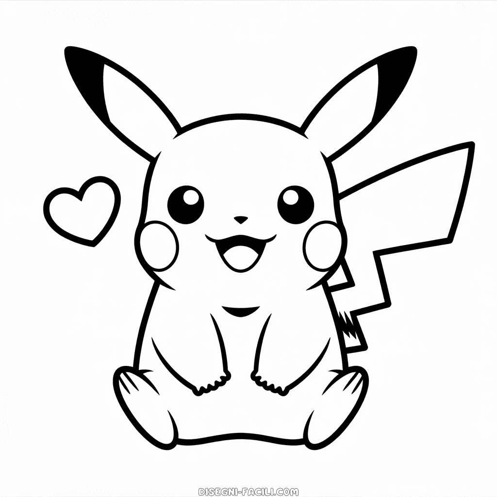 Disegno Facile di Pikachu Carino