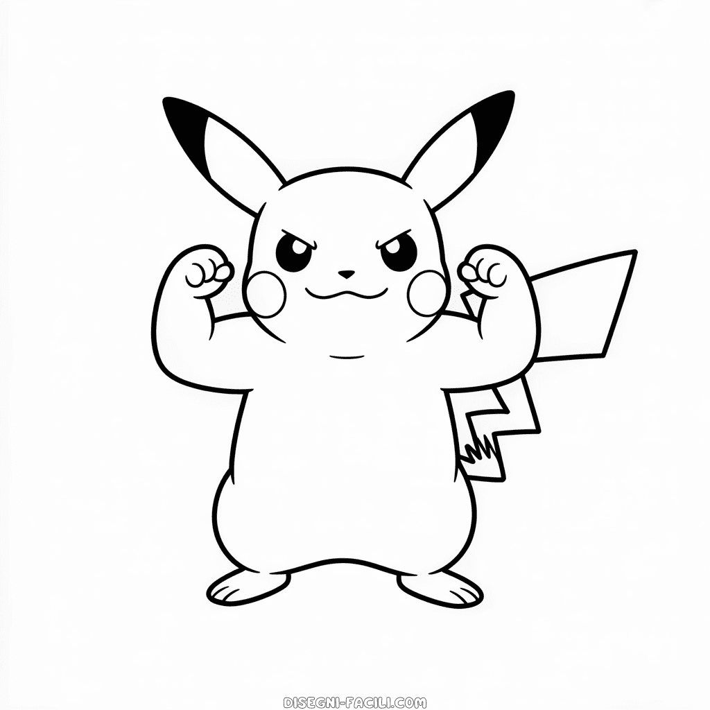 Disegno Facile di Pikachu Potenziato