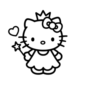 Disegno Facile di Principessa Hello Kitty