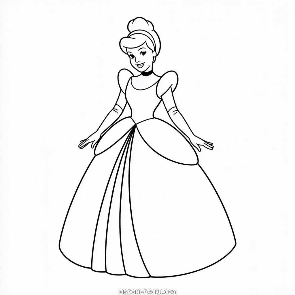 Disegno Facile di Principesse Disney dei Cartoni Animati