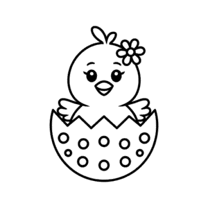 Disegno Facile di Pulcino di Pasqua