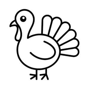 Disegno Facile di Tacchino piccolo