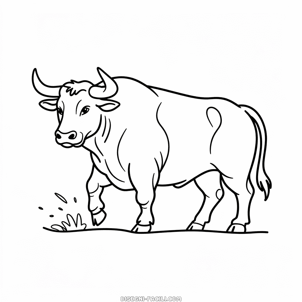Disegno Facile di Toro Realistico