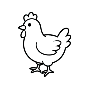 Disegno Facile di una Gallina Carina