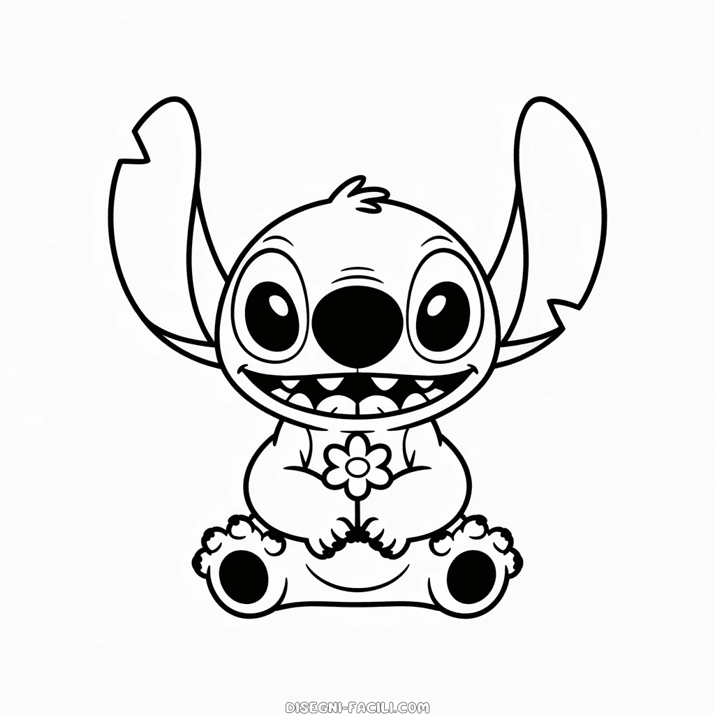 Disegno Facile di Adorabile Stitch