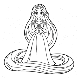 Disegno Facile di Anime Rapunzel