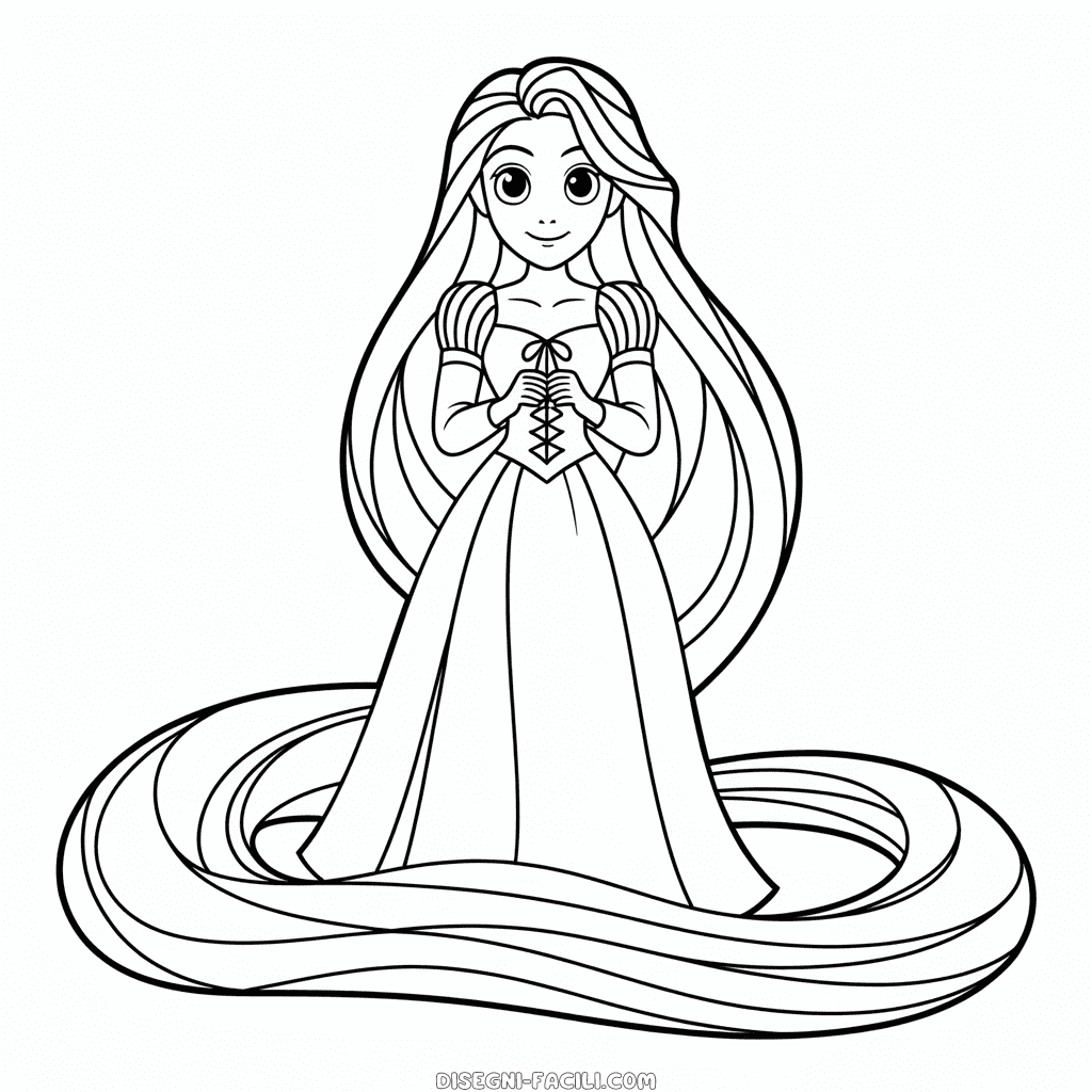 Disegno Facile di Anime Rapunzel