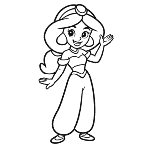 Disegno Facile di Cartone Animato Principessa Jasmine