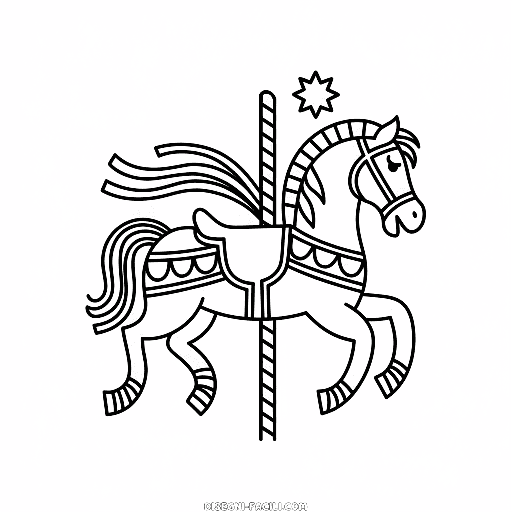 Disegno Facile di Cavallo della giostra