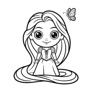 Disegno Facile di Chibi Rapunzel