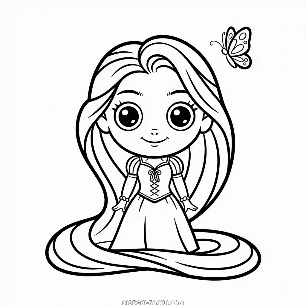 Disegno Facile di Chibi Rapunzel