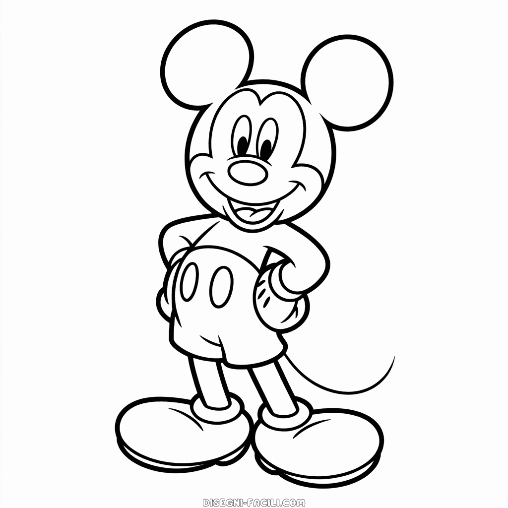 Disegno Facile di Classico Topolino