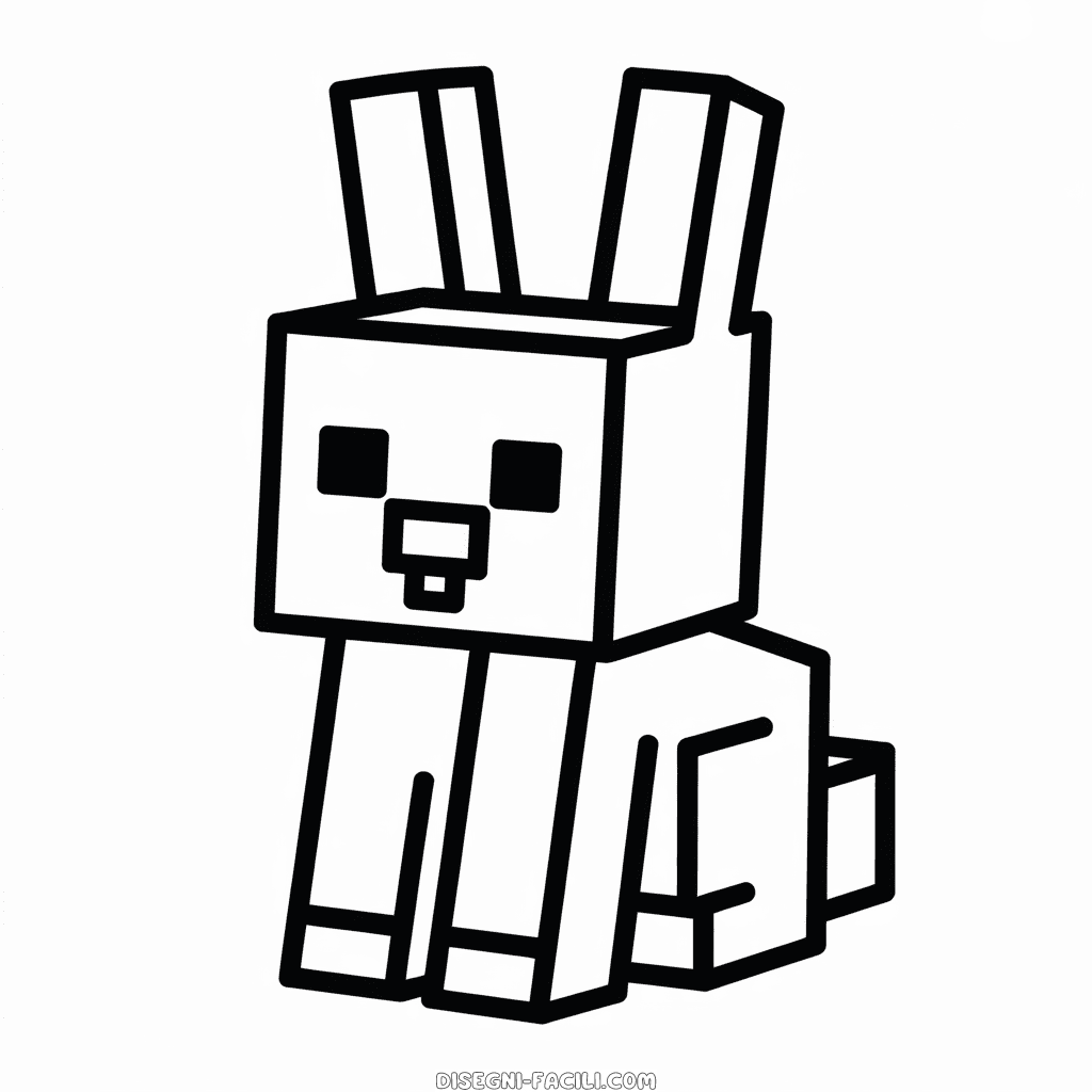 Disegno Facile di Coniglio Minecraft