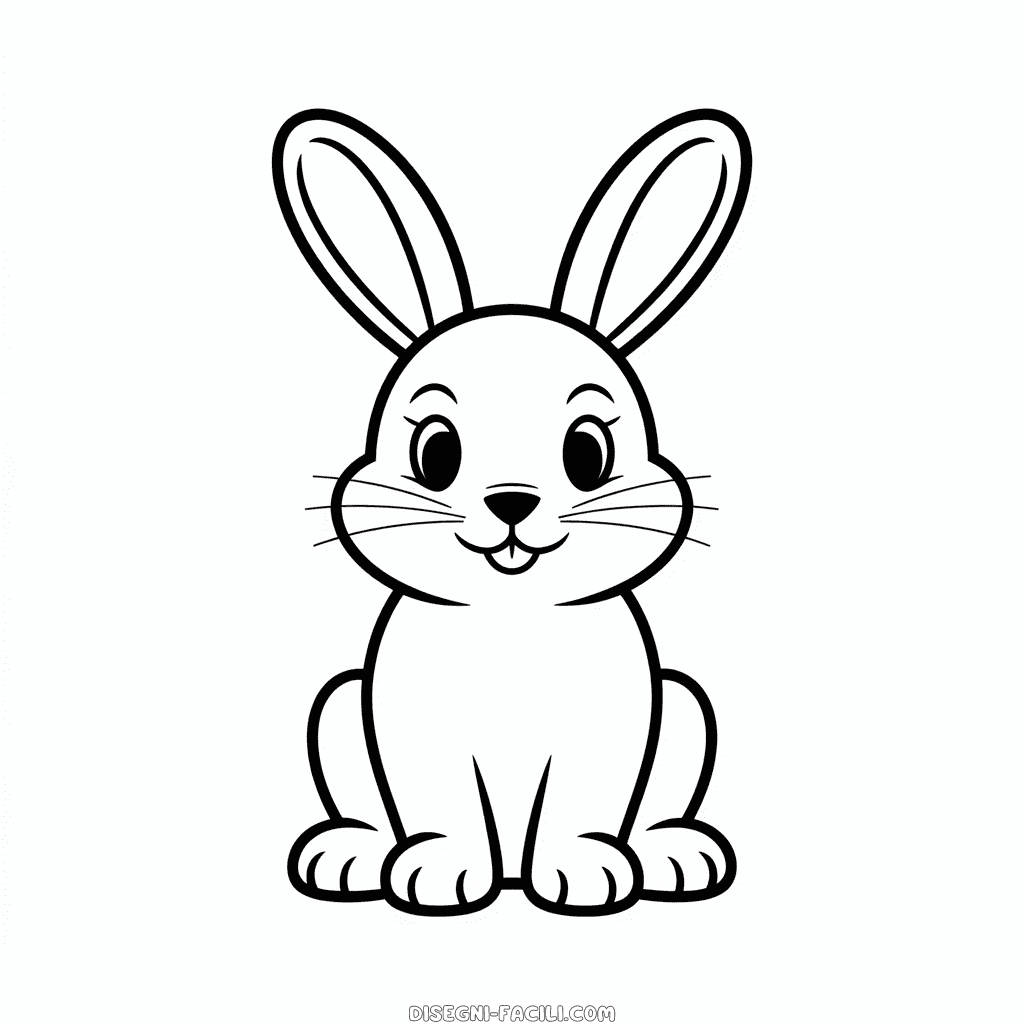 Disegno Facile di Coniglio per bambini