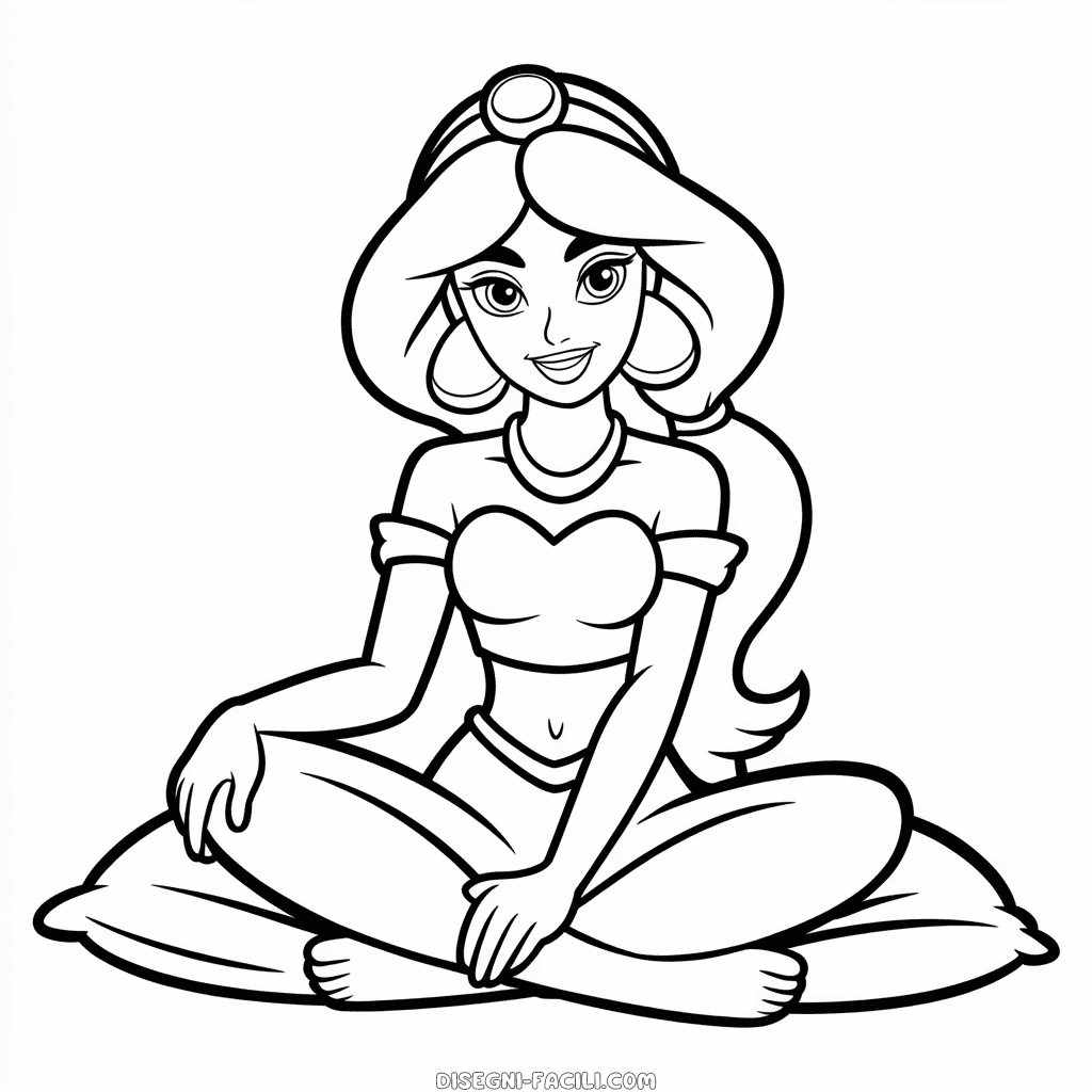Disegno Facile di Contorno di Jasmine