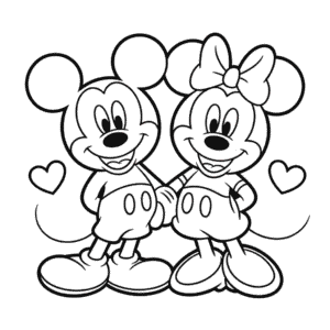 Disegno Facile di Coppia Topolino