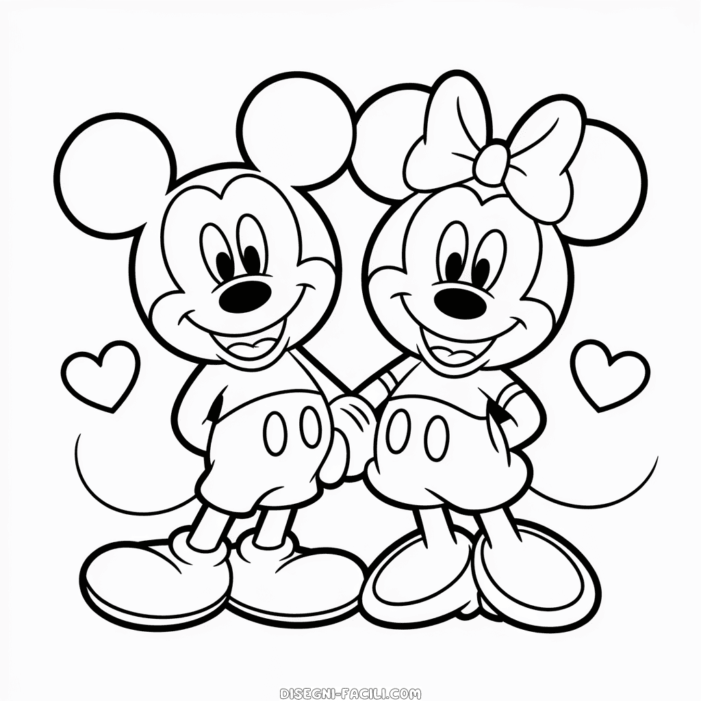 Disegno Facile di Coppia Topolino