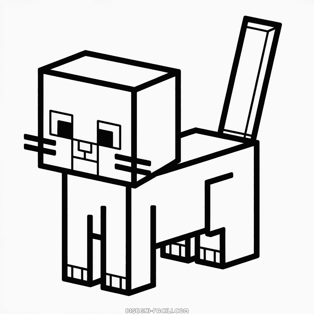 Disegno Facile di Gatto di Minecraft